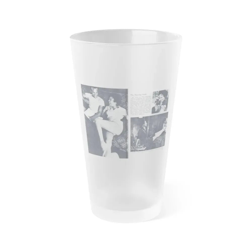 Dorothy Dandridge #98 - Pages 3 & 4 of 8 Featuring, Dorothy with, 3 B&W Photos & Article from Pageant Digest Mag. June '55 (Vintage Female Icon) Frosted Pint Glass 16oz 16oz Frosted - Go Mug Yourself