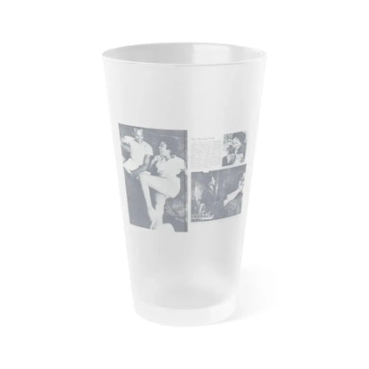 Dorothy Dandridge #98 - Pages 3 & 4 of 8 Featuring, Dorothy with, 3 B&W Photos & Article from Pageant Digest Mag. June '55 (Vintage Female Icon) Frosted Pint Glass 16oz 16oz Frosted - Go Mug Yourself