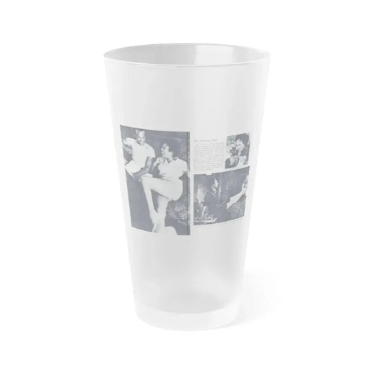 Dorothy Dandridge #98 - Pages 3 & 4 of 8 Featuring, Dorothy with, 3 B&W Photos & Article from Pageant Digest Mag. June '55 (Vintage Female Icon) Frosted Pint Glass 16oz 16oz Frosted - Go Mug Yourself