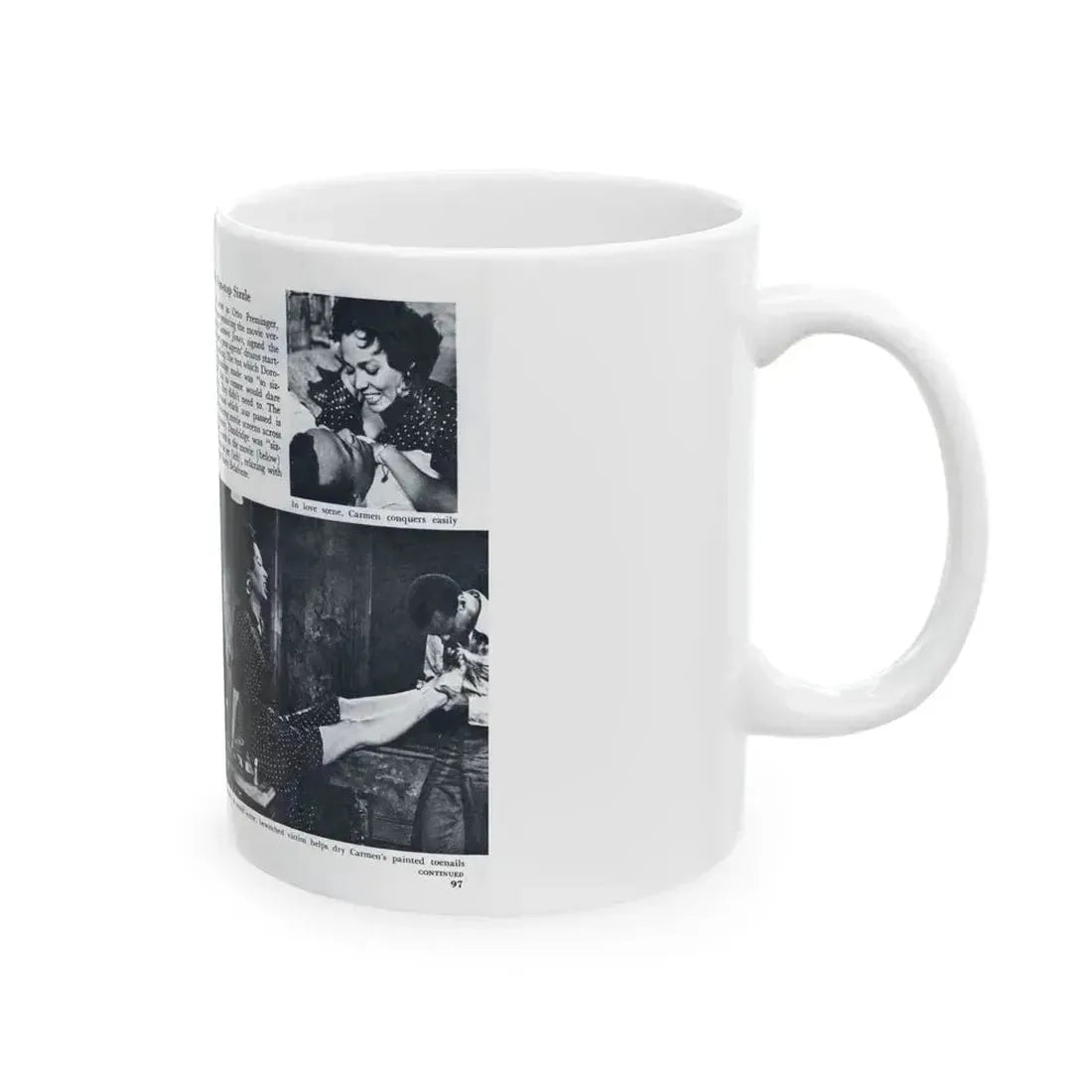 Dorothy Dandridge #98 - Pages 3 & 4 of 8 Featuring, Dorothy with, 3 B&W Photos & Article from Pageant Digest Mag. June '55 (Vintage Female Icon) White Coffee Mug - Go Mug Yourself