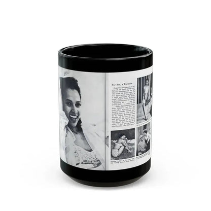 Dorothy Dandridge #99 - Pages 5 & 6 of 8 Featuring, Dorothy with, 4 B&W Photos & Article from Pageant Digest Mag. June '55 (Vintage Female Icon) Black Coffee Mug 15oz - Go Mug Yourself