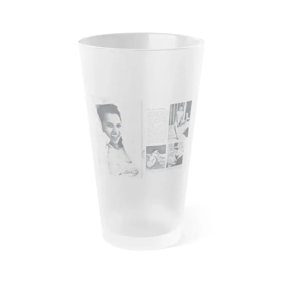 Dorothy Dandridge #99 - Pages 5 & 6 of 8 Featuring, Dorothy with, 4 B&W Photos & Article from Pageant Digest Mag. June '55 (Vintage Female Icon) Frosted Pint Glass 16oz 16oz Frosted - Go Mug Yourself