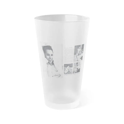 Dorothy Dandridge #99 - Pages 5 & 6 of 8 Featuring, Dorothy with, 4 B&W Photos & Article from Pageant Digest Mag. June '55 (Vintage Female Icon) Frosted Pint Glass 16oz 16oz Frosted - Go Mug Yourself