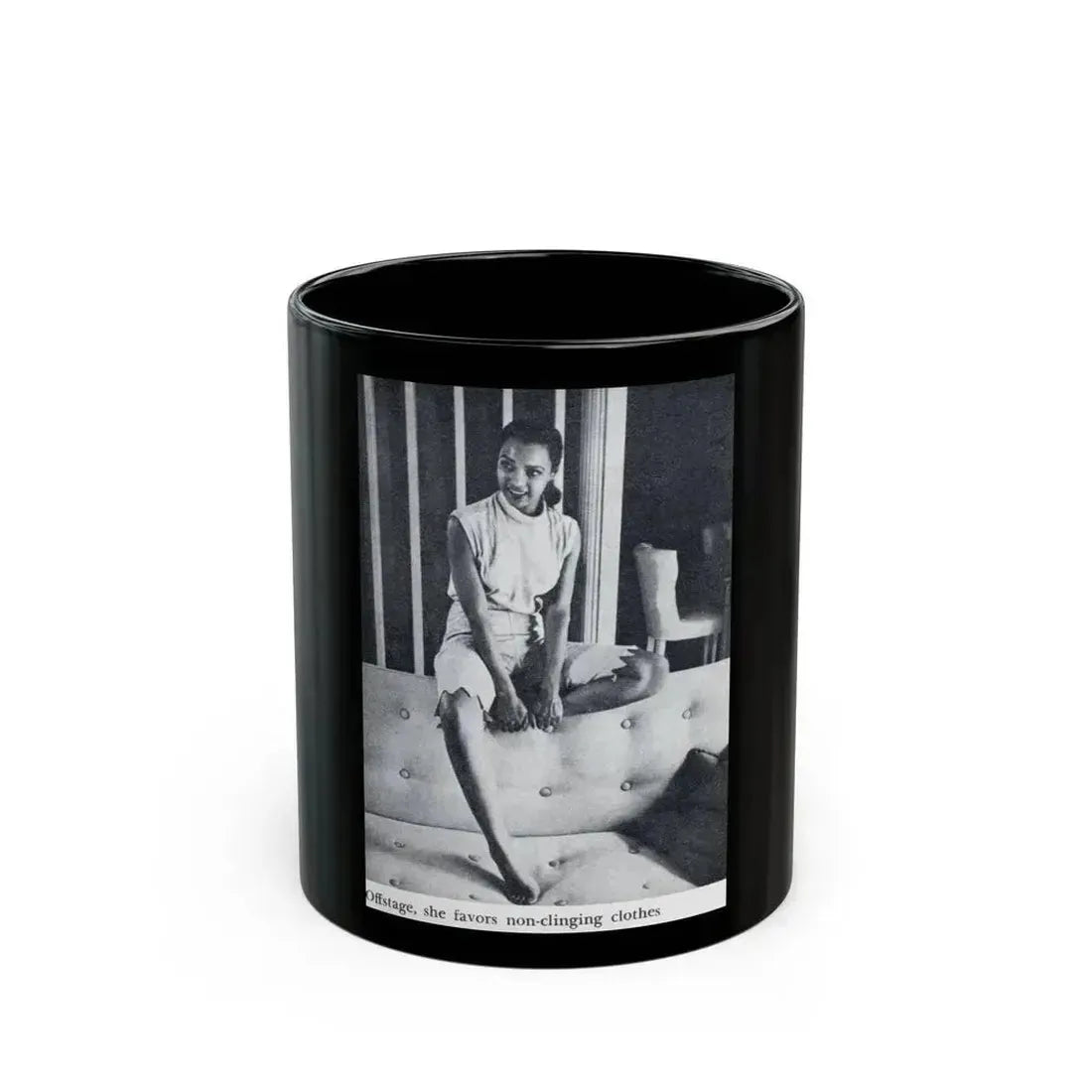 Dorothy Dandridge #99 - Photo 1 on Page 99 cropped from Pageant Digest Mag. June '55 (Vintage Female Icon) Black Coffee Mug 11oz - Go Mug Yourself