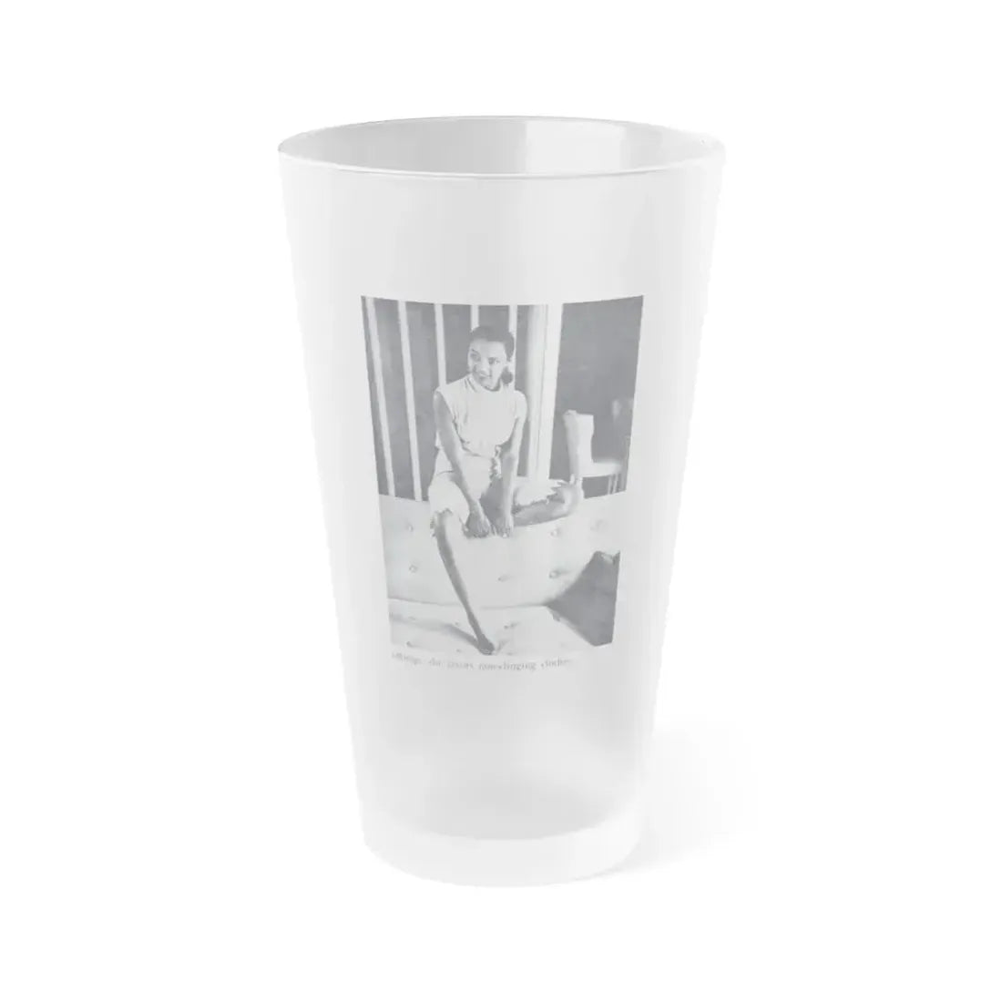 Dorothy Dandridge #99 - Photo 1 on Page 99 cropped from Pageant Digest Mag. June '55 (Vintage Female Icon) Frosted Pint Glass 16oz 16oz Frosted - Go Mug Yourself