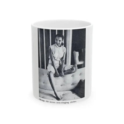 Dorothy Dandridge #99 - Photo 1 on Page 99 cropped from Pageant Digest Mag. June '55 (Vintage Female Icon) White Coffee Mug 11oz - Go Mug Yourself