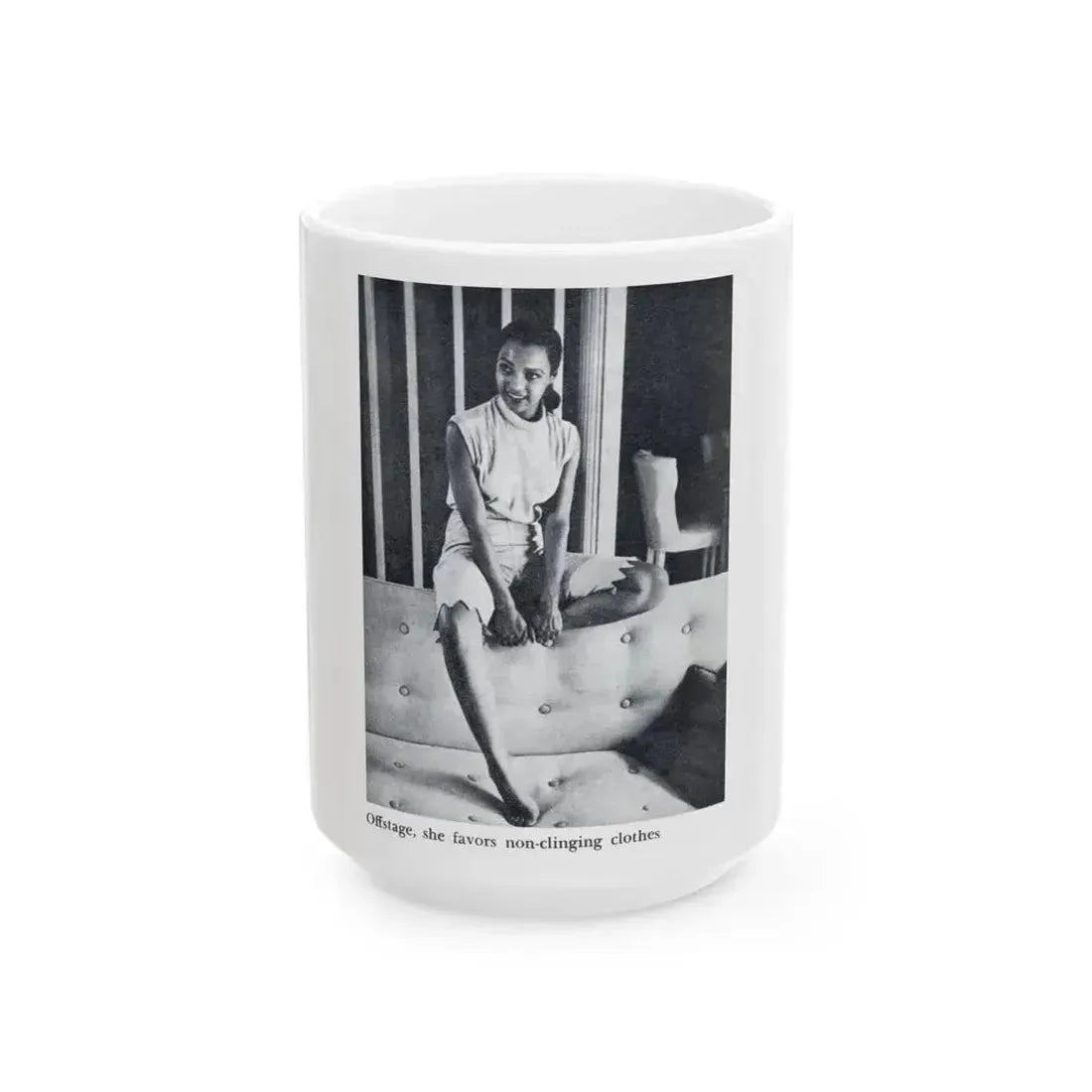 Dorothy Dandridge #99 - Photo 1 on Page 99 cropped from Pageant Digest Mag. June '55 (Vintage Female Icon) White Coffee Mug 15oz - Go Mug Yourself