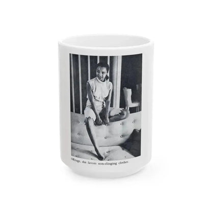 Dorothy Dandridge #99 - Photo 1 on Page 99 cropped from Pageant Digest Mag. June '55 (Vintage Female Icon) White Coffee Mug 15oz - Go Mug Yourself