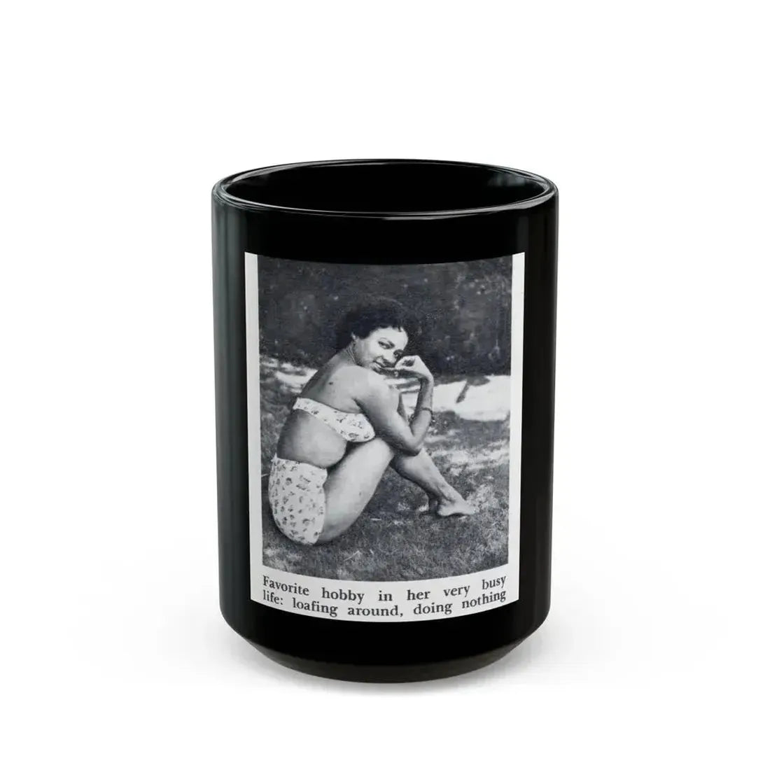 Dorothy Dandridge #99 - Photo 2 on Page 99 cropped from Pageant Digest Mag. June '55 (Vintage Female Icon) Black Coffee Mug 15oz - Go Mug Yourself