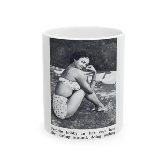 Dorothy Dandridge #99 - Photo 2 on Page 99 cropped from Pageant Digest Mag. June '55 (Vintage Female Icon) White Coffee Mug 11oz - Go Mug Yourself