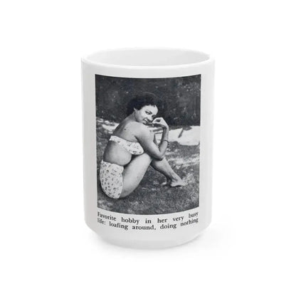 Dorothy Dandridge #99 - Photo 2 on Page 99 cropped from Pageant Digest Mag. June '55 (Vintage Female Icon) White Coffee Mug 15oz - Go Mug Yourself