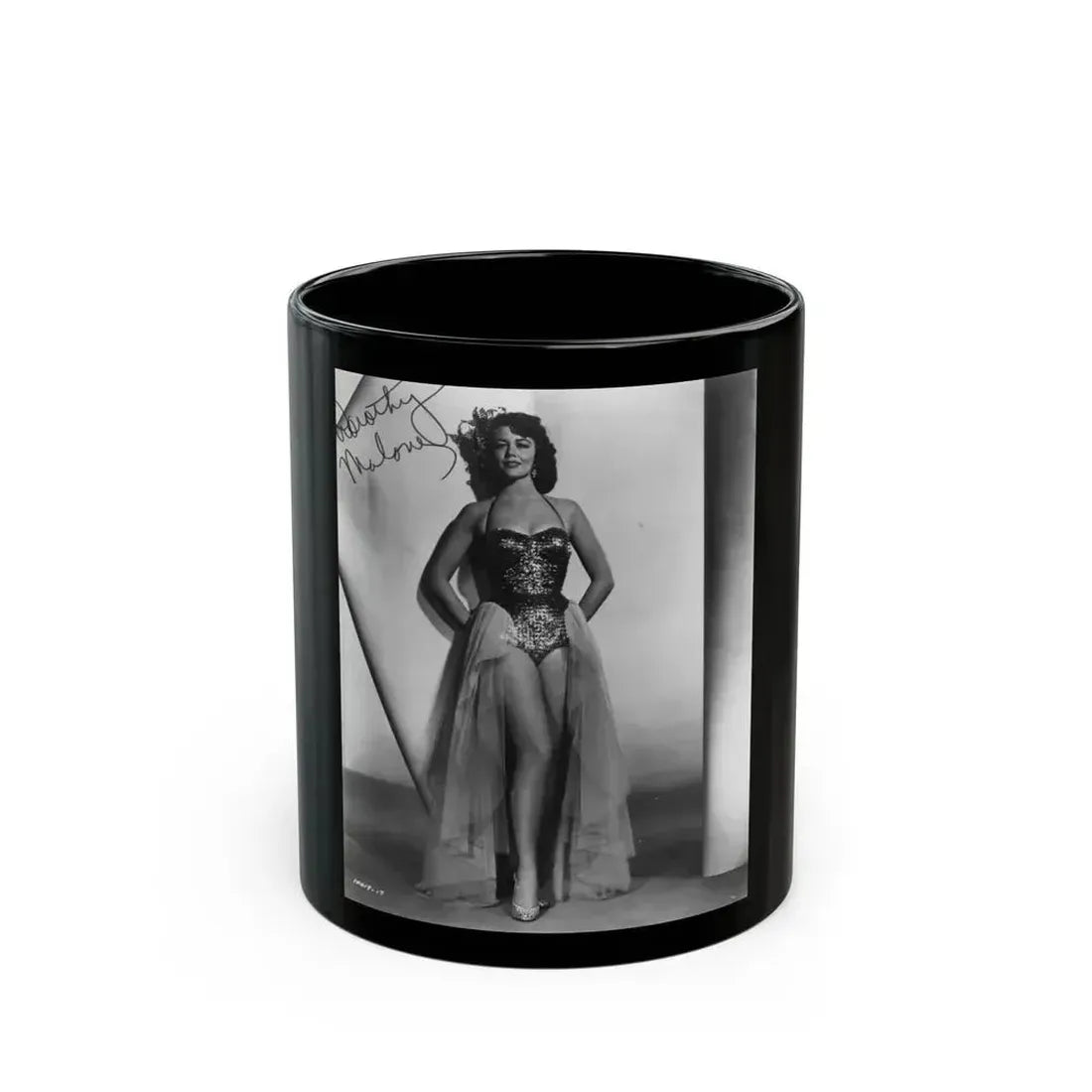 Dorothy Malone #04 (Vintage Female Icon) Black Coffee Mug 11oz - Go Mug Yourself