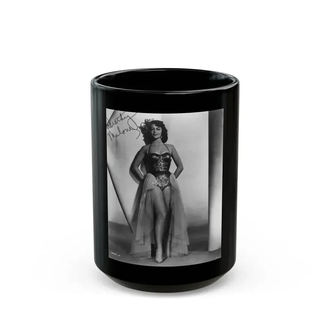 Dorothy Malone #04 (Vintage Female Icon) Black Coffee Mug 15oz - Go Mug Yourself
