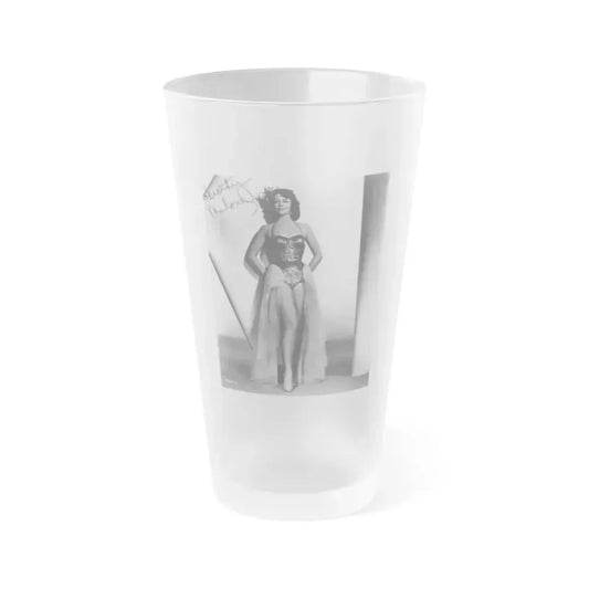 Dorothy Malone #04 (Vintage Female Icon) Frosted Pint Glass 16oz 16oz Frosted - Go Mug Yourself