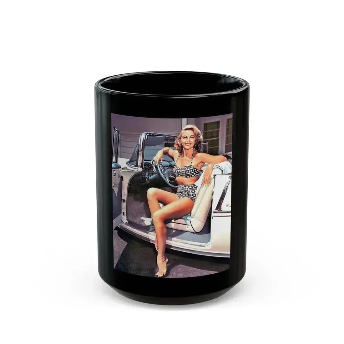Dorothy Malone #05 2 (Vintage Female Icon) Black Coffee Mug 15oz - Go Mug Yourself