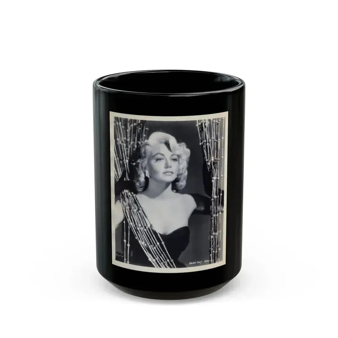Dorothy Malone #132 (Vintage Female Icon) Black Coffee Mug 15oz - Go Mug Yourself