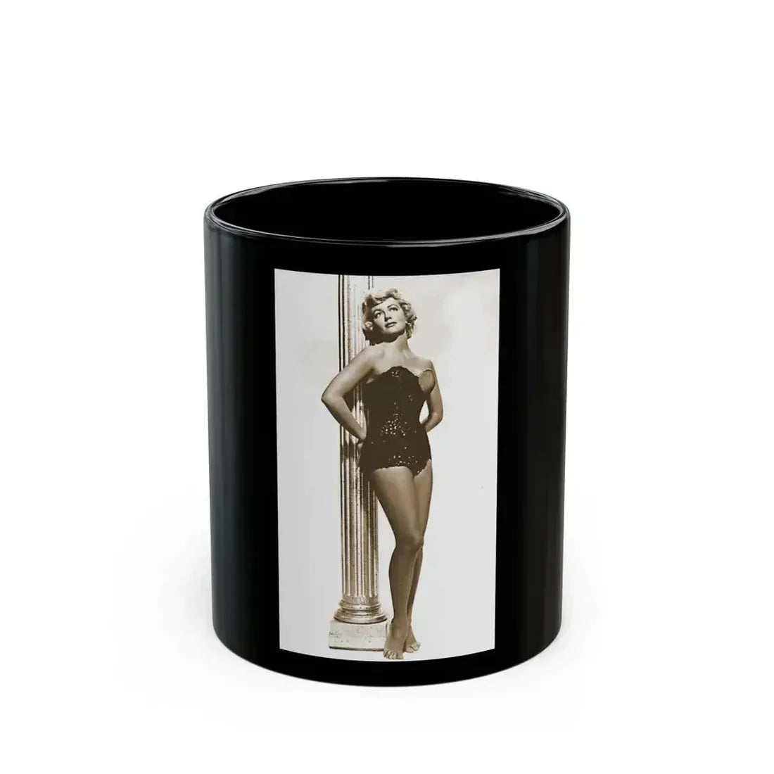 Dorothy Malone #156 (Vintage Female Icon) Black Coffee Mug 11oz - Go Mug Yourself