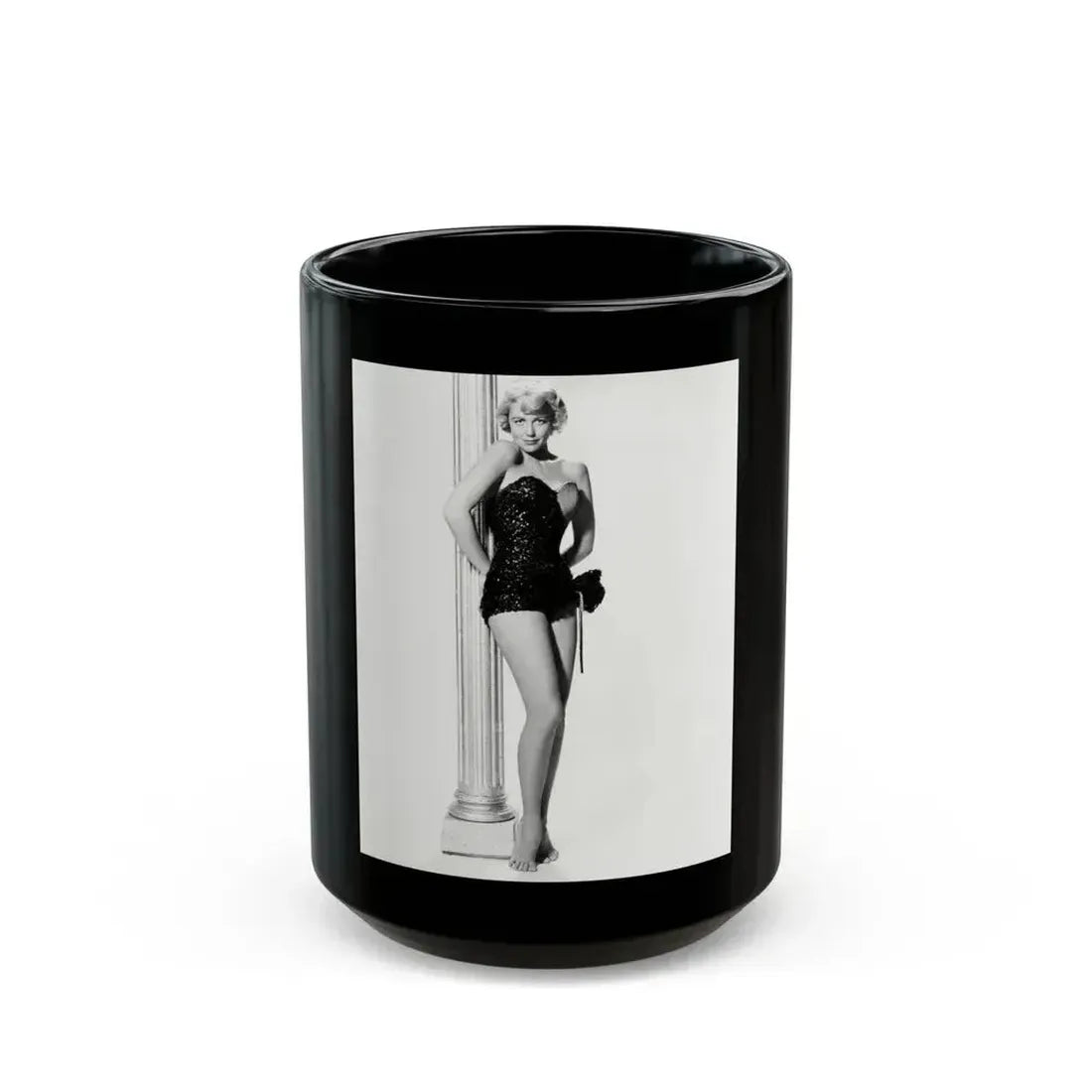 Dorothy Malone #178 (Vintage Female Icon) Black Coffee Mug 15oz - Go Mug Yourself