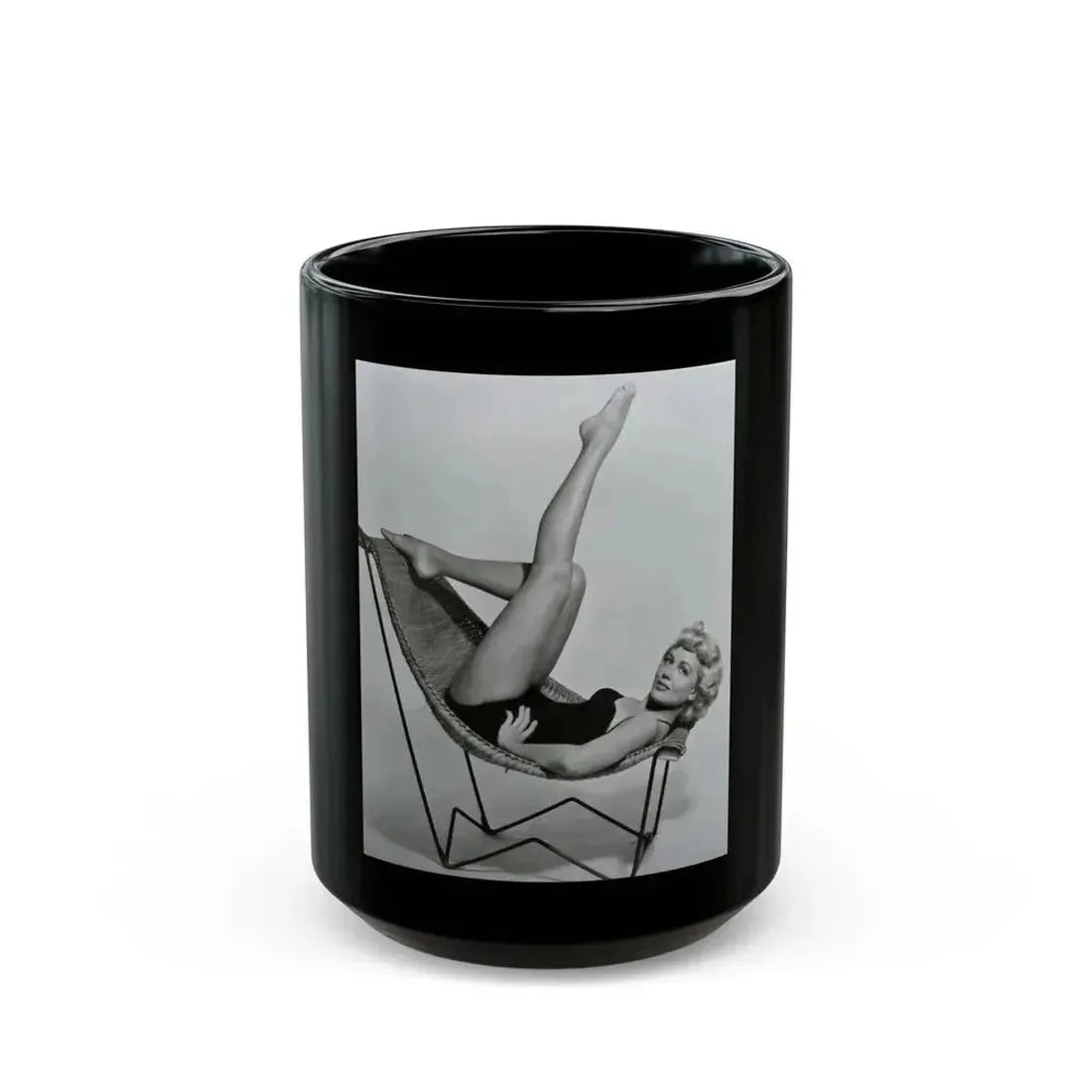 Dorothy Malone #196 (Vintage Female Icon) Black Coffee Mug 15oz - Go Mug Yourself