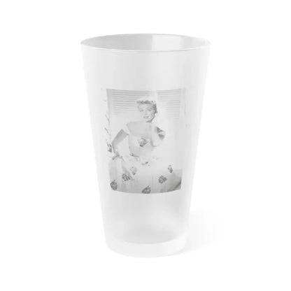 Dorothy Malone #244 - 8x10 Vintage B&W Knee to Head Glamour Dress Photo from late 50's (Vintage Female Icon) Frosted Pint Glass 16oz 16oz Frosted - Go Mug Yourself