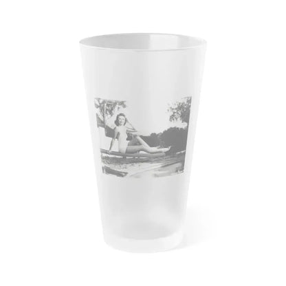 Dorothy Malone #245 - 8x10 B&W Full Body Early or Mid 50's 1-Piece Cheesecake Swimsuit Photo (Vintage Female Icon) Frosted Pint Glass 16oz 16oz Frosted - Go Mug Yourself