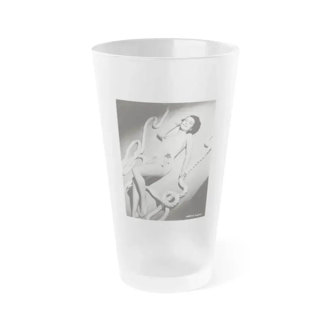 Dorothy Malone #246 - 8x10 Vintage B&W Full Body Early or Mid 50's 1-Piece Cheesecake Swimsuit Photo (Vintage Female Icon) Frosted Pint Glass 16oz 16oz Frosted - Go Mug Yourself