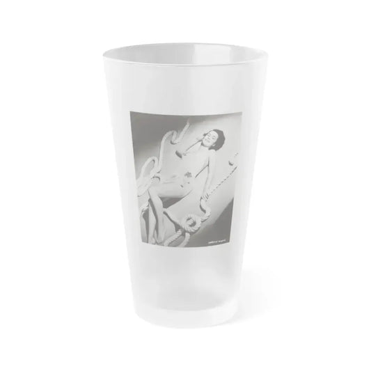 Dorothy Malone #246 - 8x10 Vintage B&W Full Body Early or Mid 50's 1-Piece Cheesecake Swimsuit Photo (Vintage Female Icon) Frosted Pint Glass 16oz 16oz Frosted - Go Mug Yourself