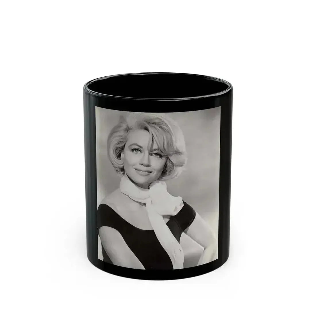 Dorothy Malone #27 (Vintage Female Icon) Black Coffee Mug 11oz - Go Mug Yourself