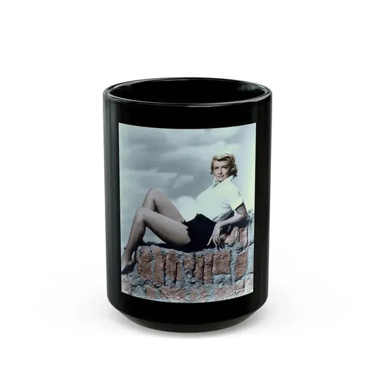 Dorothy Malone #57 (Vintage Female Icon) Black Coffee Mug 15oz - Go Mug Yourself