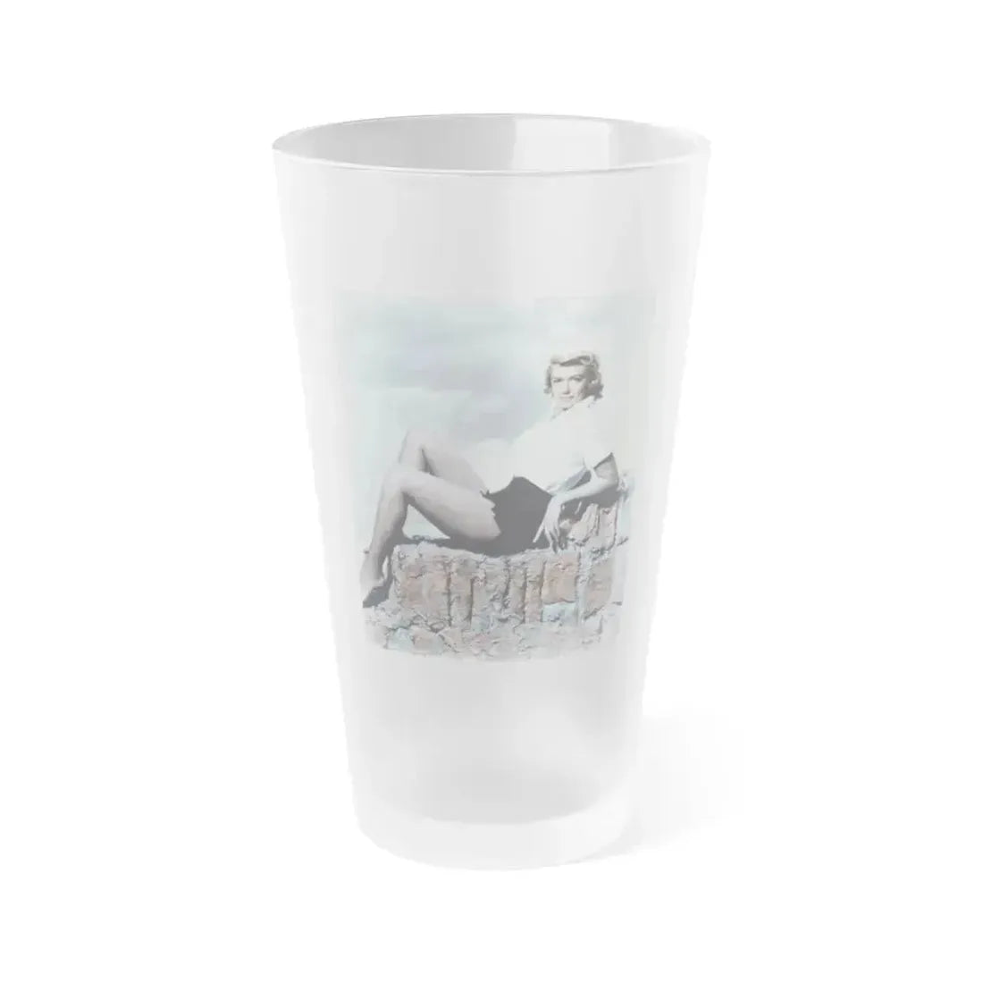 Dorothy Malone #57 (Vintage Female Icon) Frosted Pint Glass 16oz 16oz Frosted - Go Mug Yourself