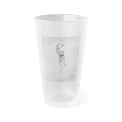 Dorothy Malone #95 (Vintage Female Icon) Frosted Pint Glass 16oz 16oz Frosted - Go Mug Yourself