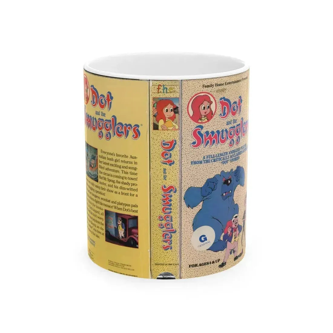 DOT AND THE SMUGGLERS (VHS COVER) - White Coffee Mug 11oz - Go Mug Yourself