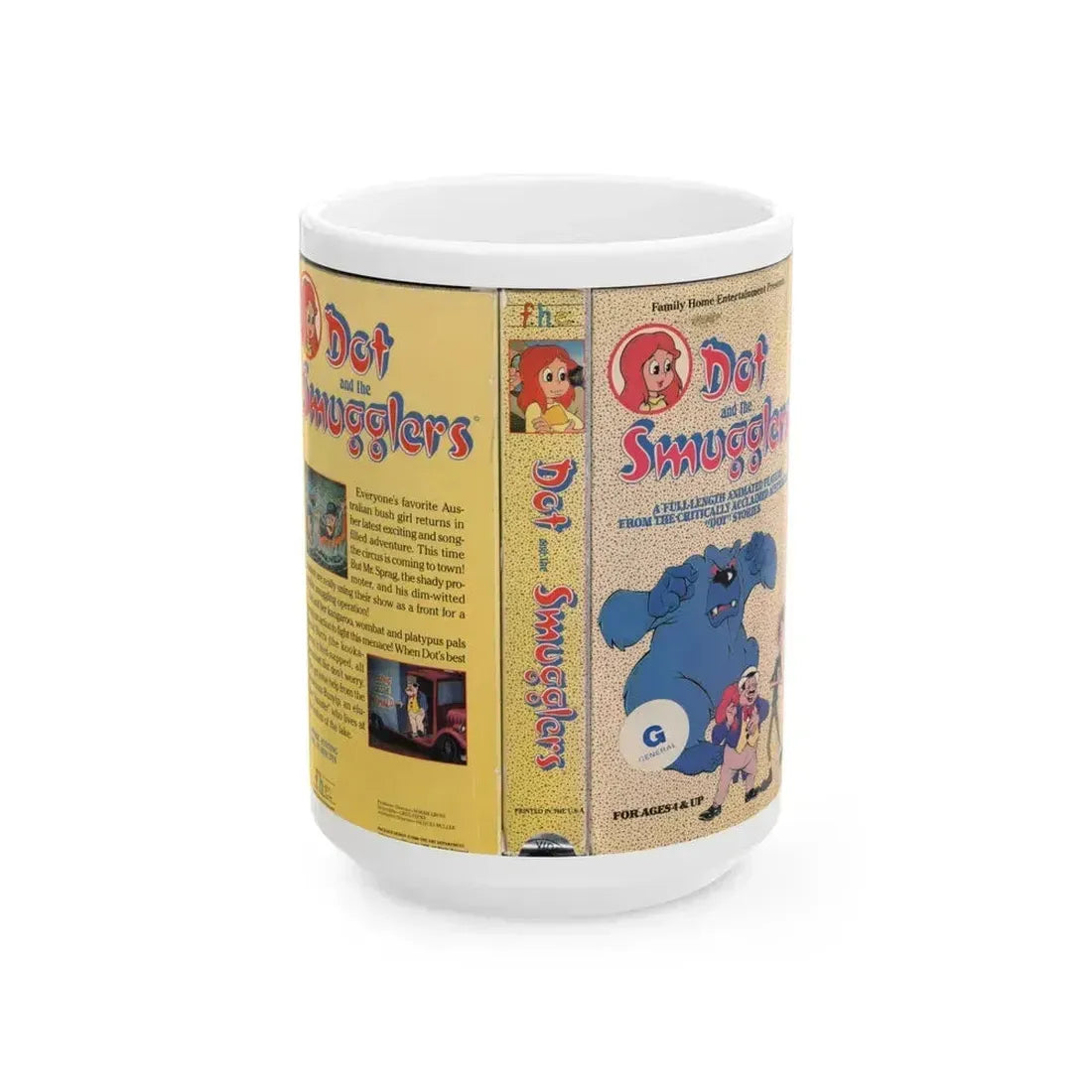 DOT AND THE SMUGGLERS (VHS COVER) - White Coffee Mug 15oz - Go Mug Yourself