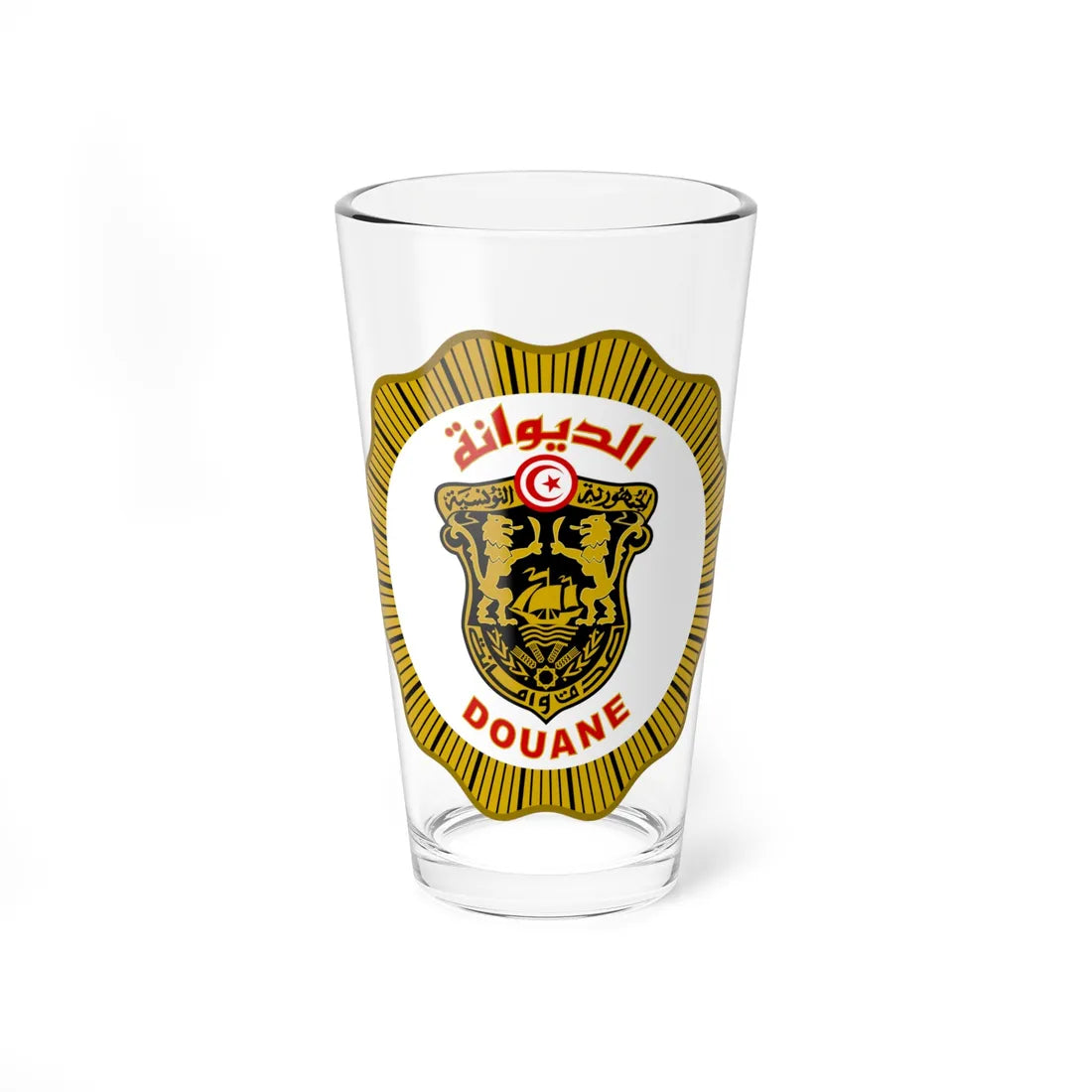 Douanes Tunisie insignes v2 (Tunisia) (Coat of Arms) Pint Glass 16oz 16oz - Go Mug Yourself