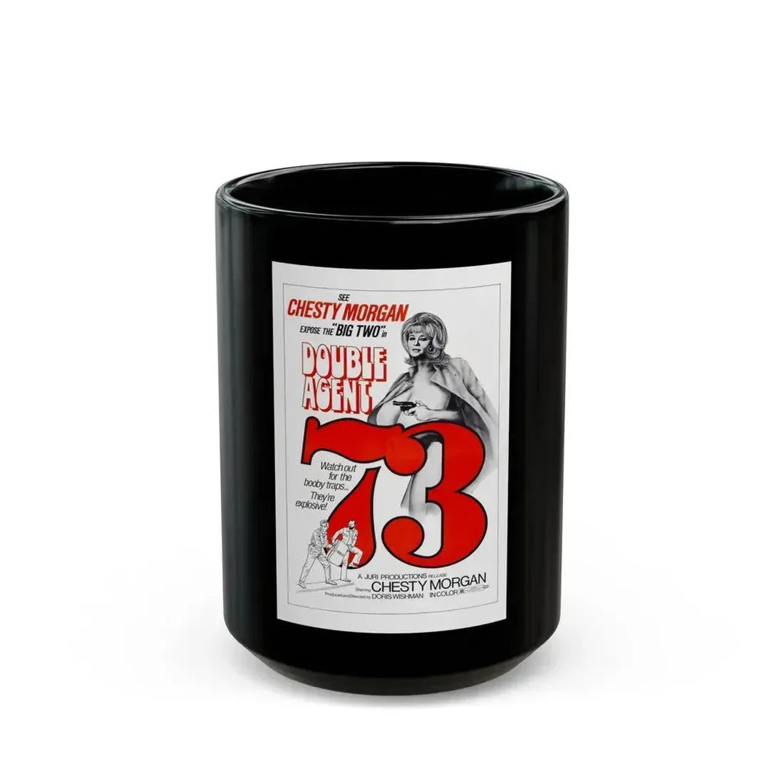 DOUBLE AGENT 1973 Movie Poster - Black Coffee Mug 15oz - Go Mug Yourself