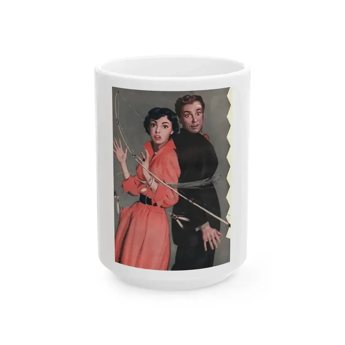 Double Catch, Today's Woman magazine, January 1951 - White Coffee Mug 15oz - Go Mug Yourself