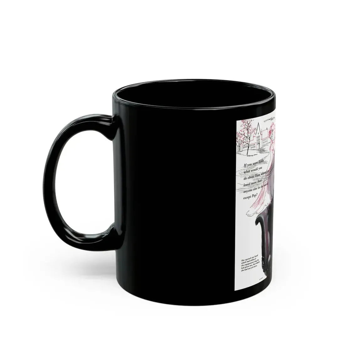 Double Engagement, Woman's Day, January 1947 - Black Coffee Mug - Go Mug Yourself