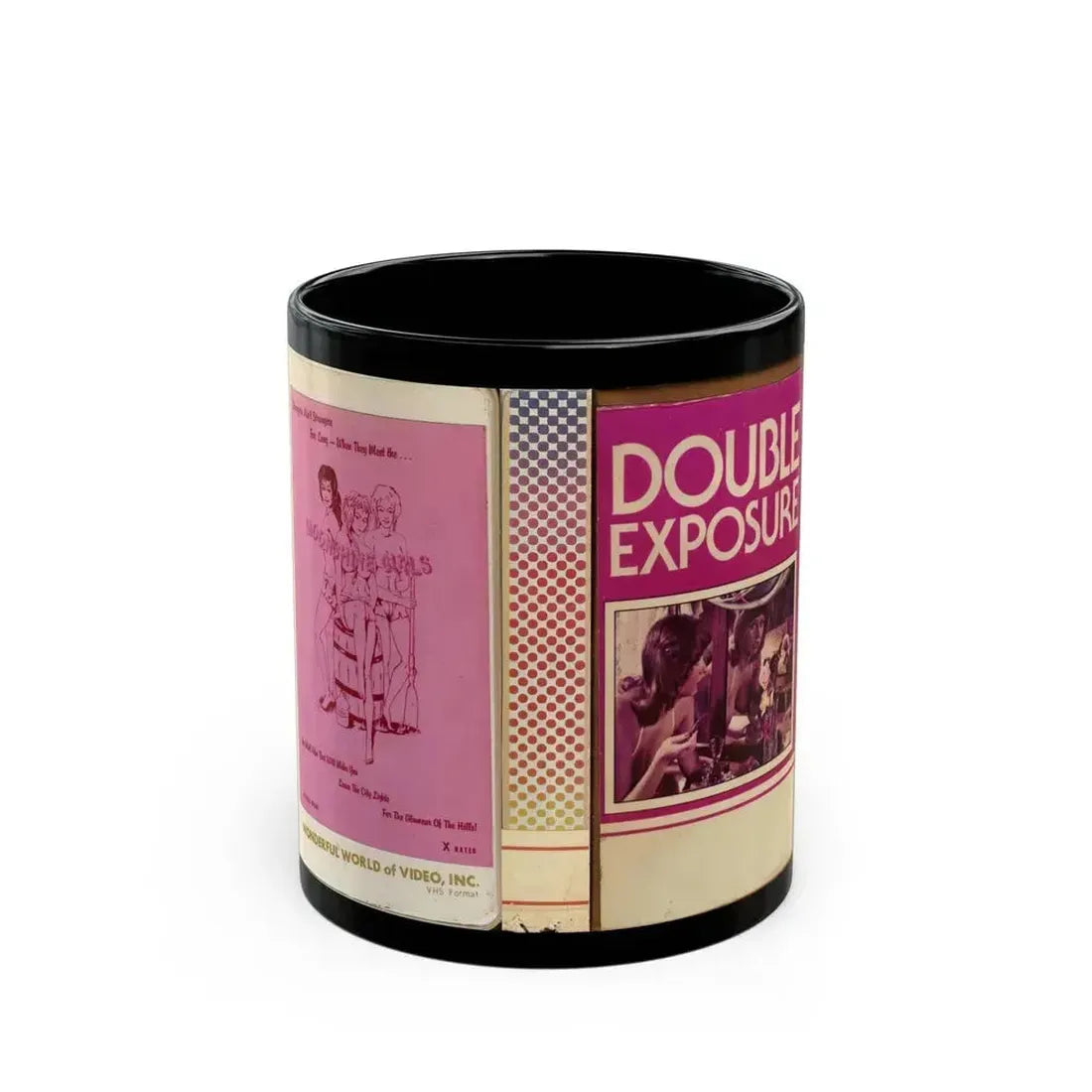 DOUBLE EXPOSURE AND MOONSHINE GIRLS (VHS COVER) - Black Coffee Mug 11oz - Go Mug Yourself
