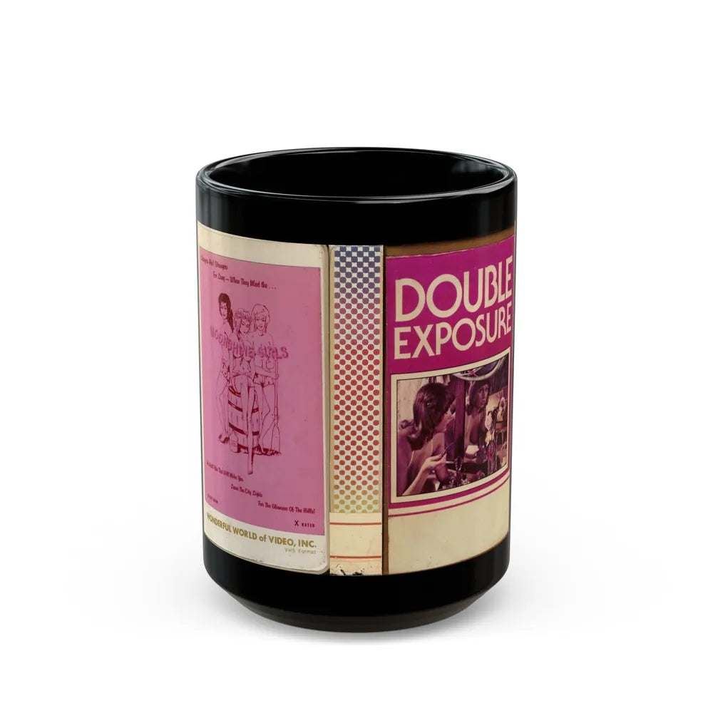 DOUBLE EXPOSURE AND MOONSHINE GIRLS (VHS COVER) - Black Coffee Mug-15oz-Go Mug Yourself