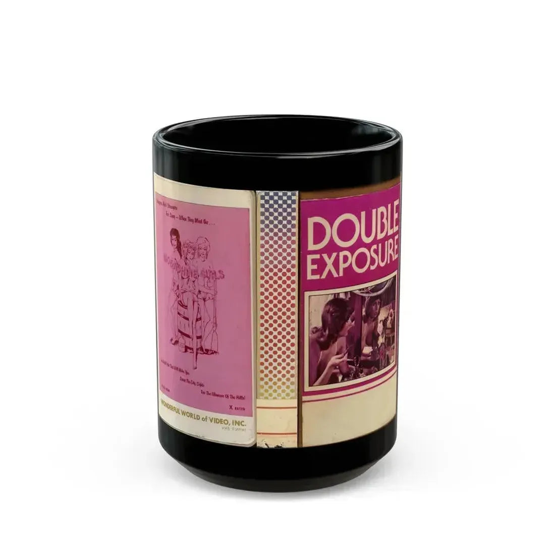 DOUBLE EXPOSURE AND MOONSHINE GIRLS (VHS COVER) - Black Coffee Mug 15oz - Go Mug Yourself