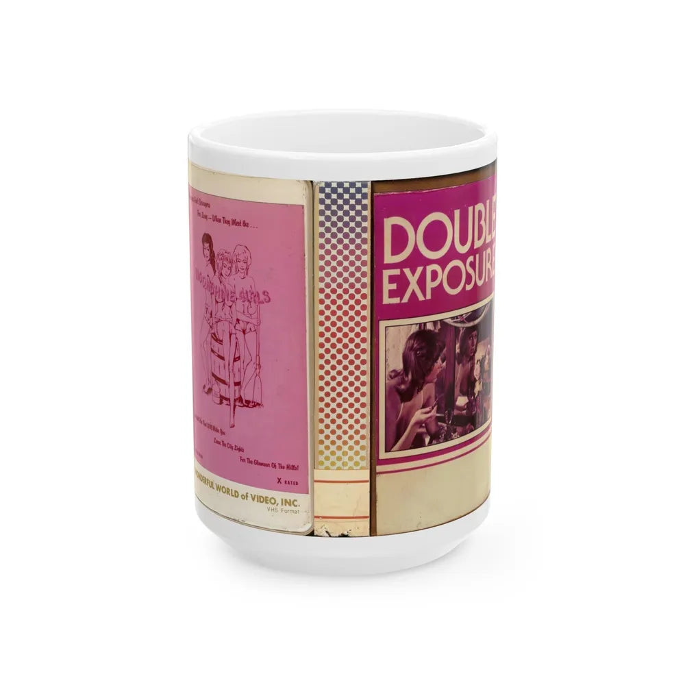 DOUBLE EXPOSURE AND MOONSHINE GIRLS (VHS COVER) - White Coffee Mug-15oz-Go Mug Yourself