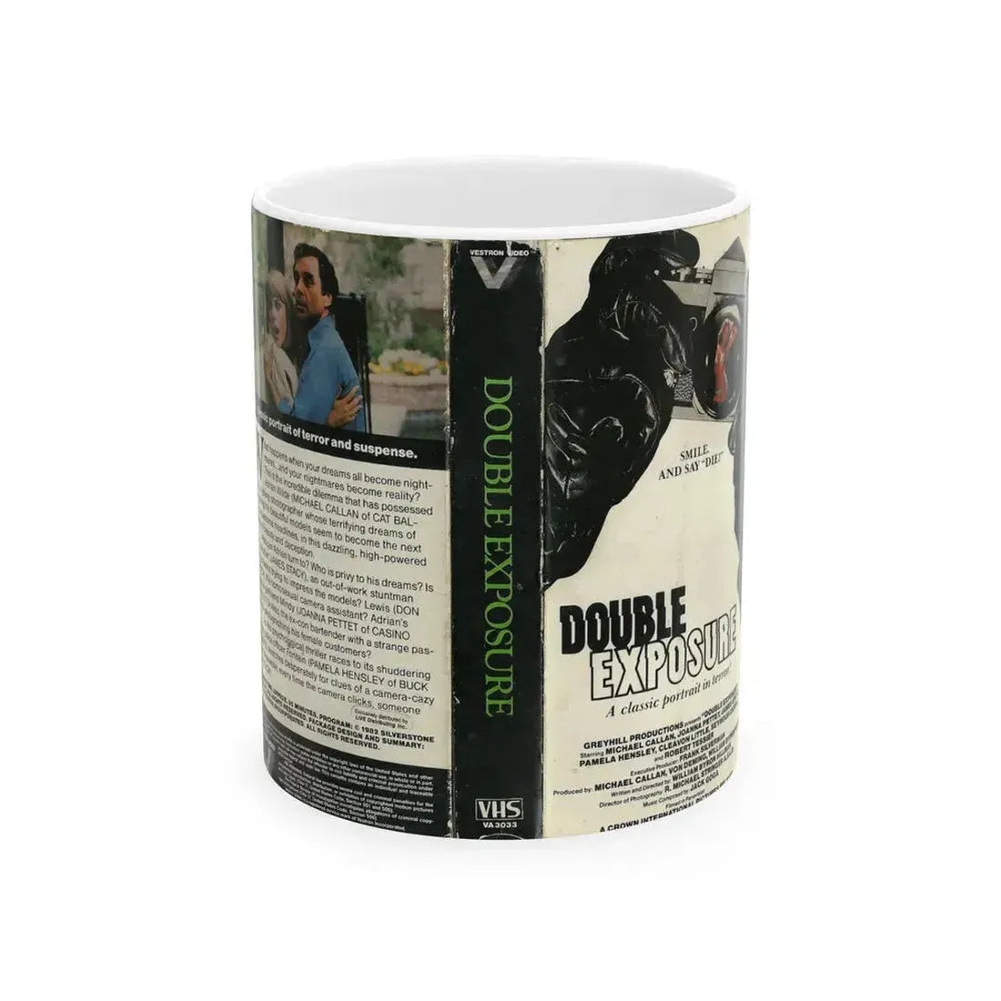 DOUBLE EXPOSURE (VHS COVER) - White Coffee Mug 11oz - Go Mug Yourself