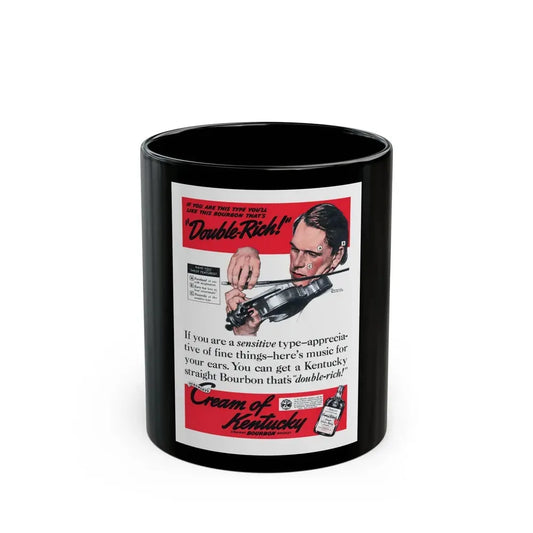 Double-Rich, Cream of Kentucky ad, Liberty, November 1938 - Black Coffee Mug 11oz - Go Mug Yourself