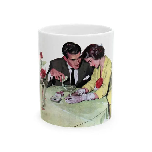 Double Solitaire, Collier's, October 11, 1952 - White Coffee Mug 11oz - Go Mug Yourself