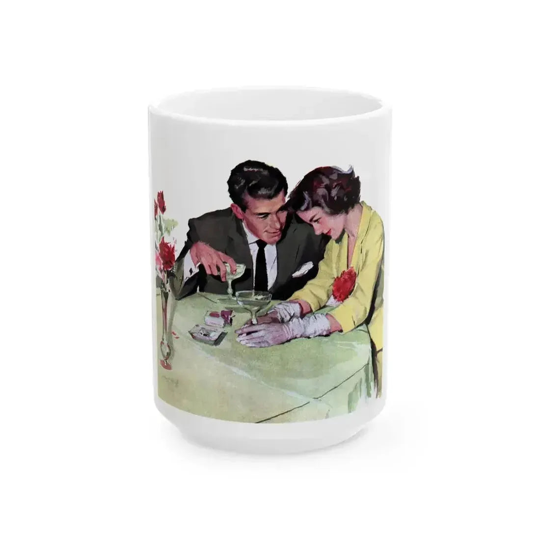 Double Solitaire, Collier's, October 11, 1952 - White Coffee Mug 15oz - Go Mug Yourself
