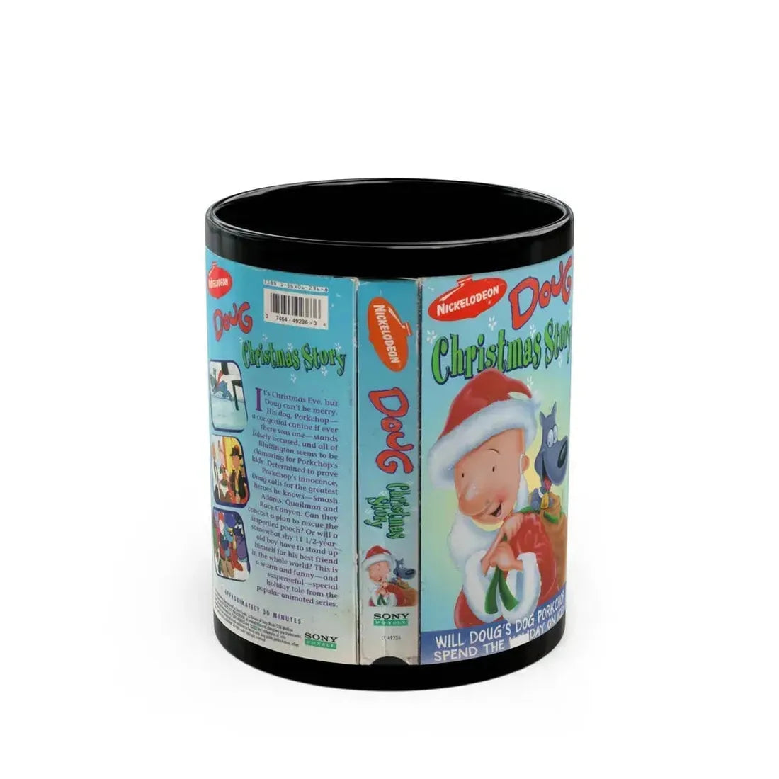 DOUG CHRISTMAS STORY (VHS COVER) - Black Coffee Mug 11oz - Go Mug Yourself