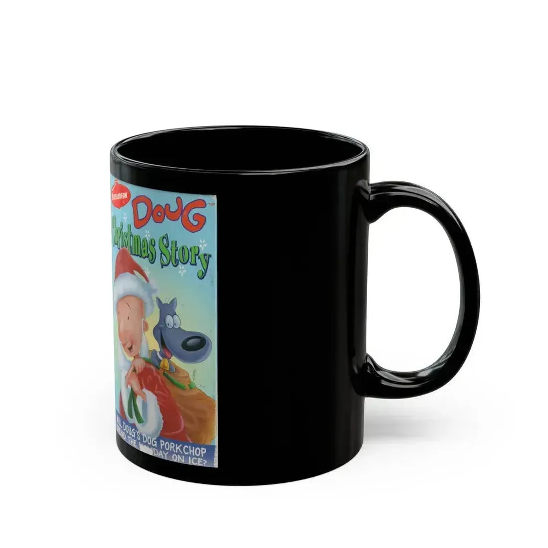 DOUG CHRISTMAS STORY (VHS COVER) - Black Coffee Mug - Go Mug Yourself