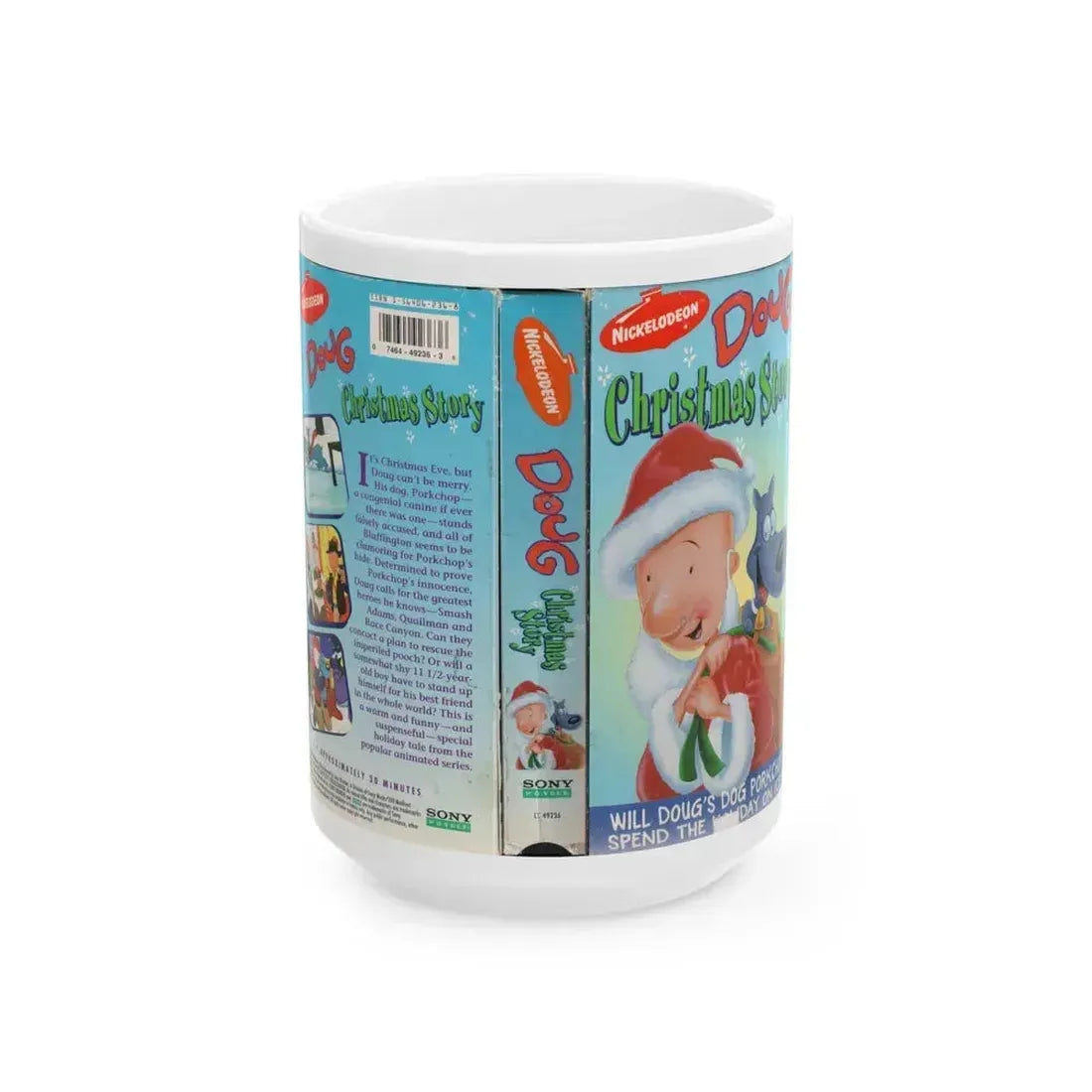 DOUG CHRISTMAS STORY (VHS COVER) - White Coffee Mug 15oz - Go Mug Yourself