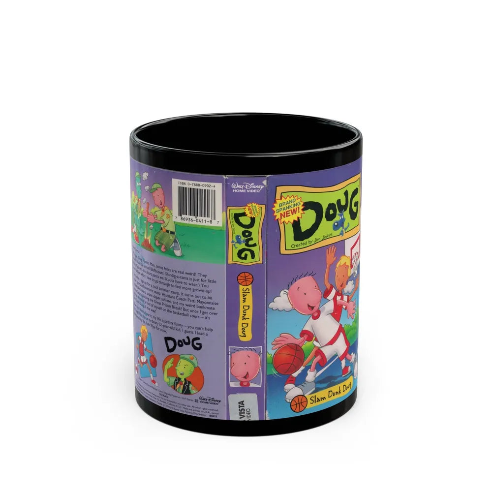 DOUG SLAM DUNK DOUG (VHS COVER) - Black Coffee Mug-11oz-Go Mug Yourself