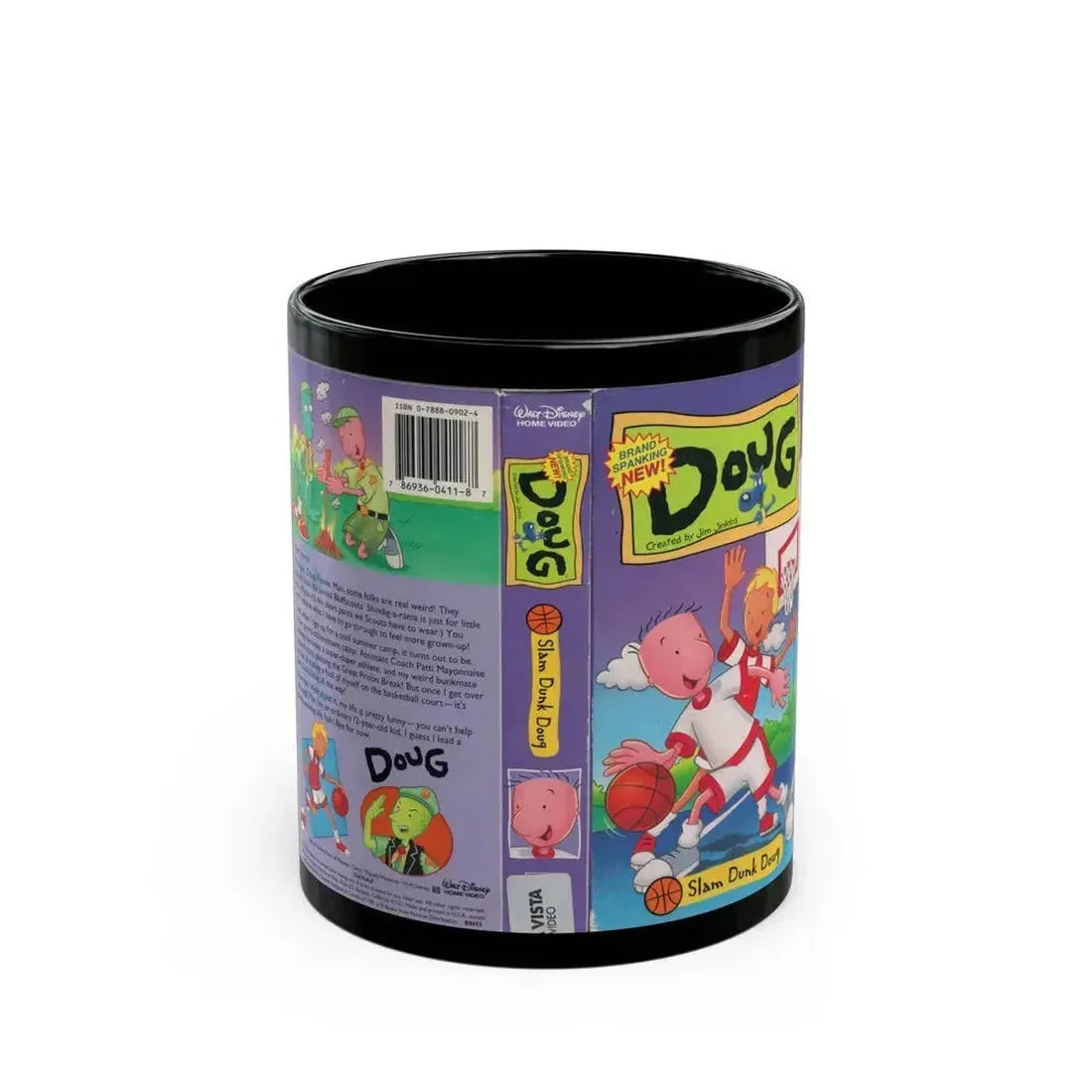 DOUG SLAM DUNK DOUG (VHS COVER) - Black Coffee Mug 11oz - Go Mug Yourself